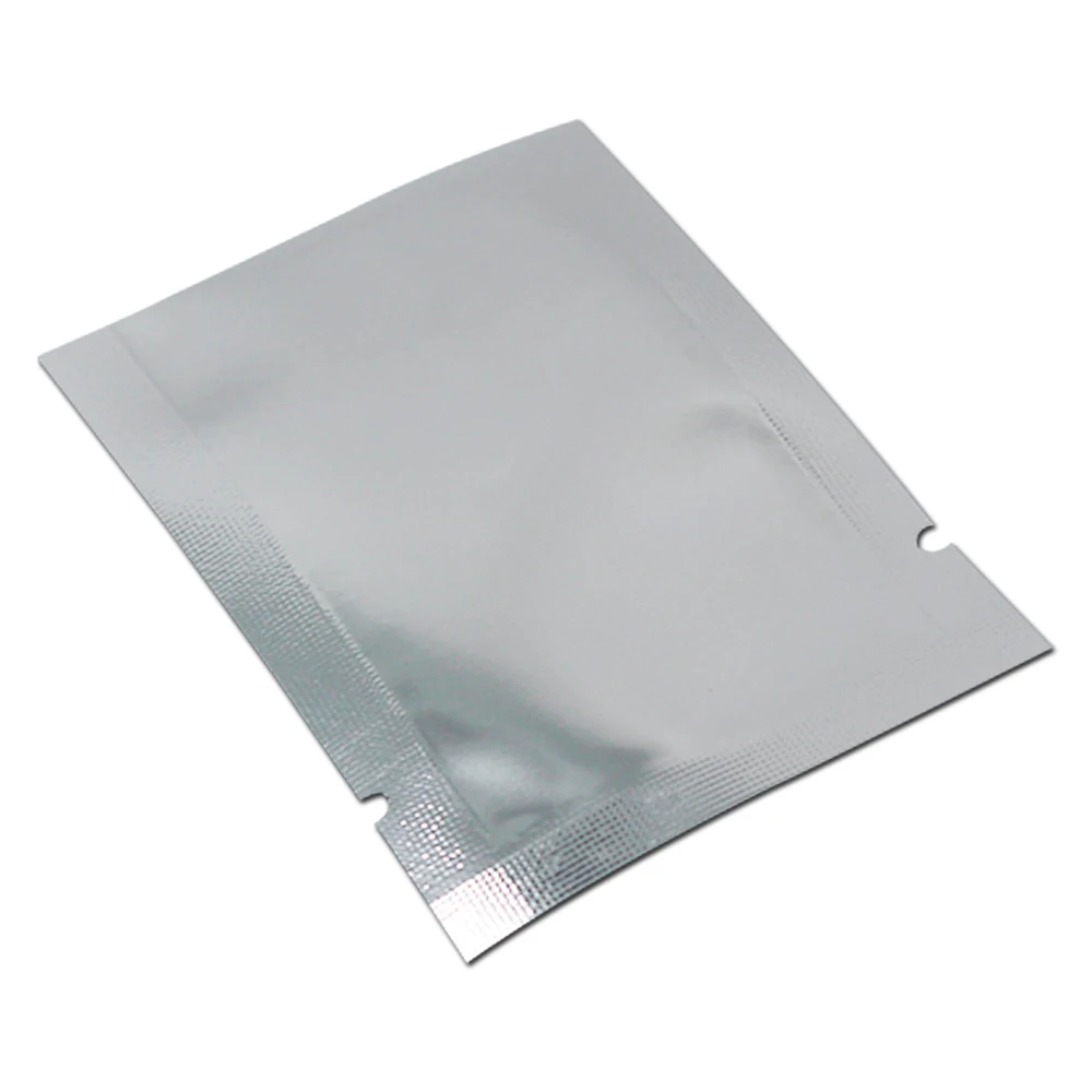 300 шт./лот, прозрачный пластиковый пакет из серебристой алюминиевой фольги с открытым верхом, вакуумные пакеты, пакеты для хранения продуктов, майларовые пакеты
