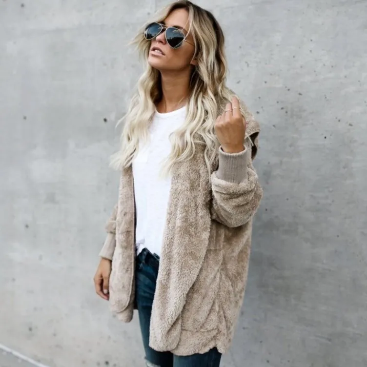 2019 Autumn Winter New Women Plus Size Hooded Cardigan Long Sleeve Casual Sweaters Female Solid Oversize Loose Coat |