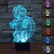 Новинка; Лидер продаж черепаха 3D ночник Luminaria Красочные градиент фонари светодиодные настольные лампы Lampara дети Освещение Игрушечные лошадки Спальня украшения