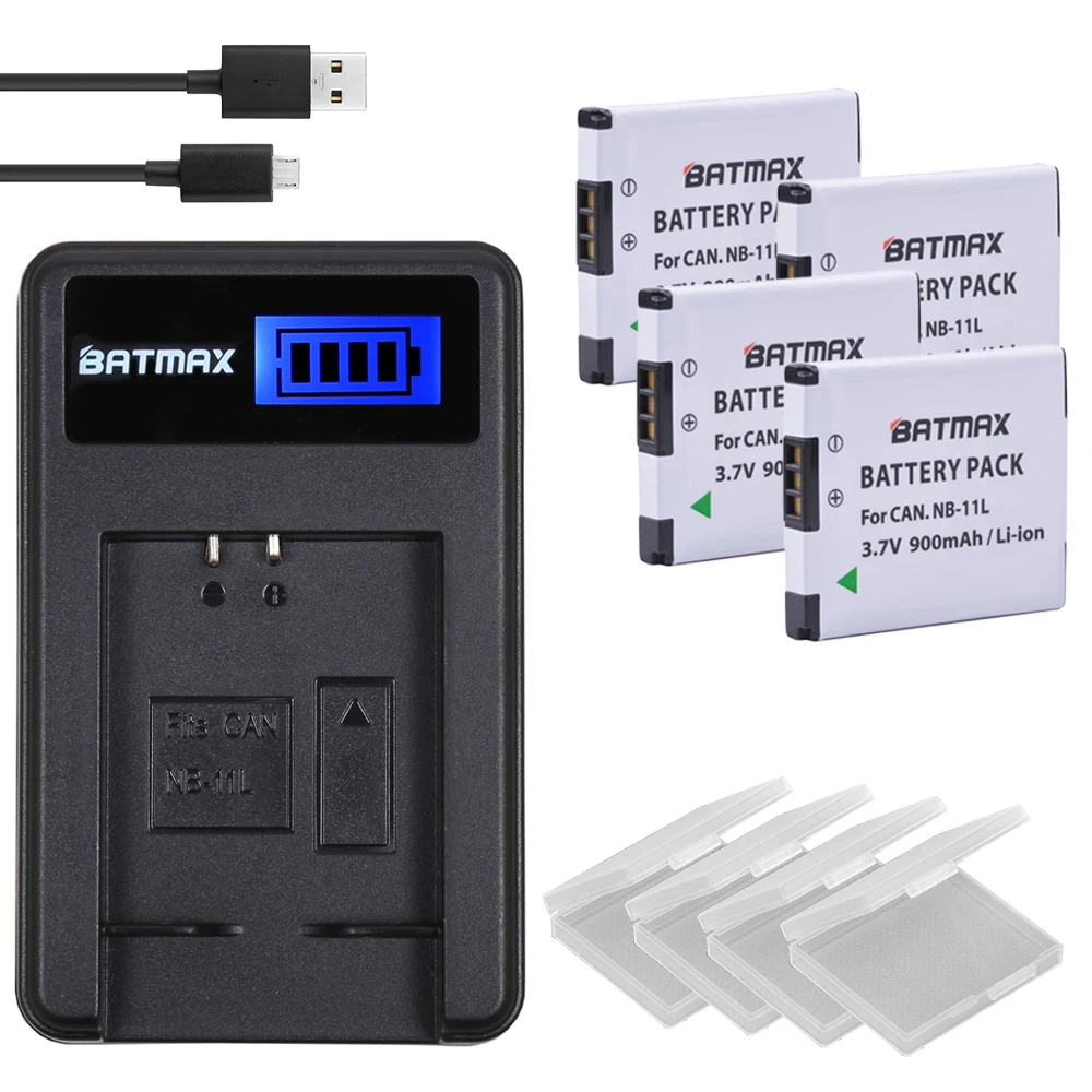 4 Pz 900 Mah Nb-11L Nb 11L Nb11L Fotocamera Batteria & Usb Lcd Caricabatterie Per Canon A2600 A3500 A4000Is Ixus 125 132 140 240 245 265 155 Hs