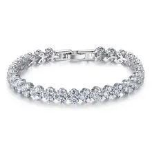 Роскошный очаровательный 925 пробы серебряный браслет AAAAA Циркон Сердце браслет для женщин браслеты подарок на день Святого Валентина S-B28