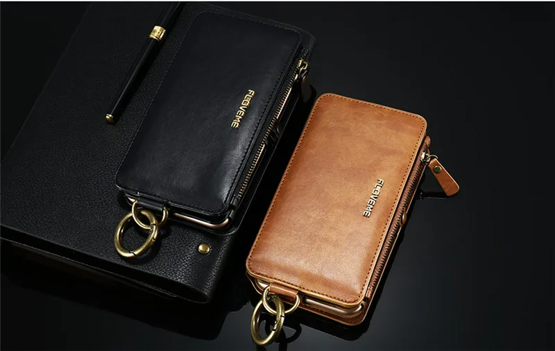 Кожаный чехол-бумажник FLOVEME для iPhone XS Max XR X 6 6s 7 8 Plus 5 5S SE чехол-кошелек для samsung Note 9 8 S10 S9 S8 Plus S7 Edge