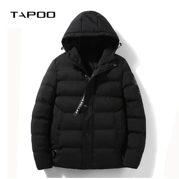 

Winter Jacket Men 2019 New Fashion Warm Coat Cotton-Padded Mens Coats Jackets Brand Hooded Collar Slim Fit Thick Fleece Parkas