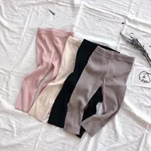 Лидер продаж малыша Леггинсы для маленьких девочек мальчиков вязаные брюки для штаны для девочек розовый черный Цвет детей Костюмы Демисезонный От 1 до 6 лет