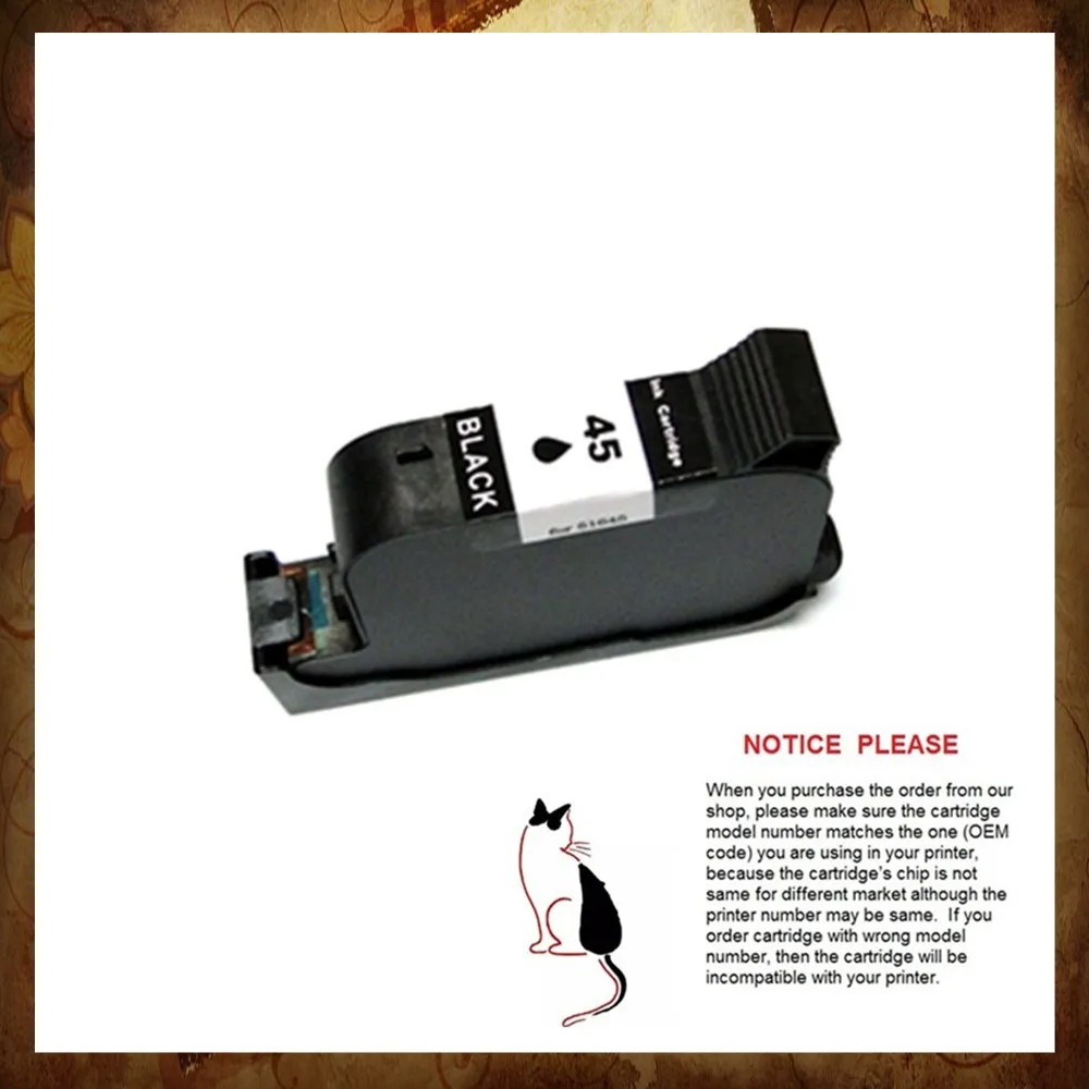 

1 pcs remanufactured ink cartridge for 51645A HP45 for HP Deskjet 710c 720c 815c 832c 820cxi 830c 850c 870cxi 930c 980c 870cxi P