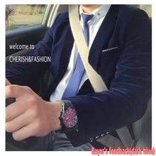 Мужской приталенный Блейзер, бархатный мужской пиджак, весна и осень, темно-синий, черный, пиковый Повседневный Блейзер, Прямая поставка с фабрики