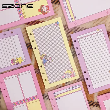 

EZONE A6 Notebook Replaceable Inner Pages 100 Sheets Spiral Loose Leaf Notebook 9.5x17cm Pink Kawaii Girls Notebook Stationery