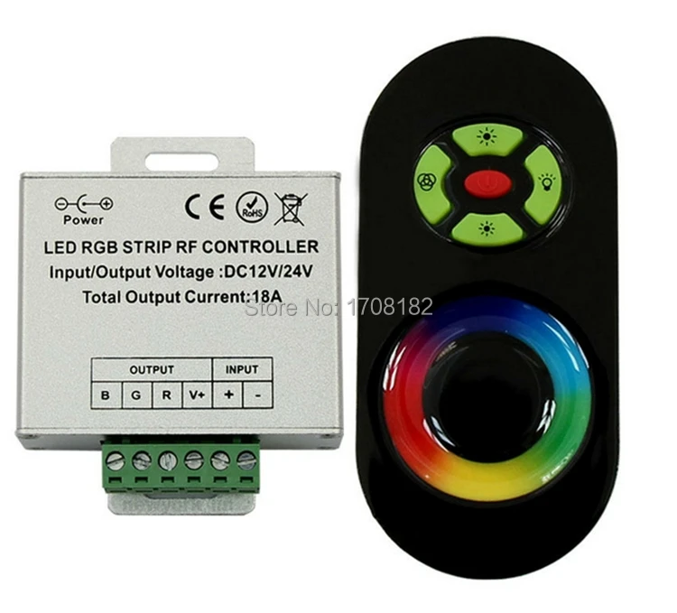 DC12V 24 V 3* 4A 12A Алюминий светодиодный сенсорный RGB Управление; RF RGB LED контроллер лампы 5Key Беспроводной РЧ-диммер Управление сенсорный пульт дистанционного управления