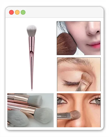 1pc Makeup Brushes Unique Metal Thumb Print Cosmetic Eyeshadow Face Foundation Powder Blush Make Up Brush Multi Style For Girls