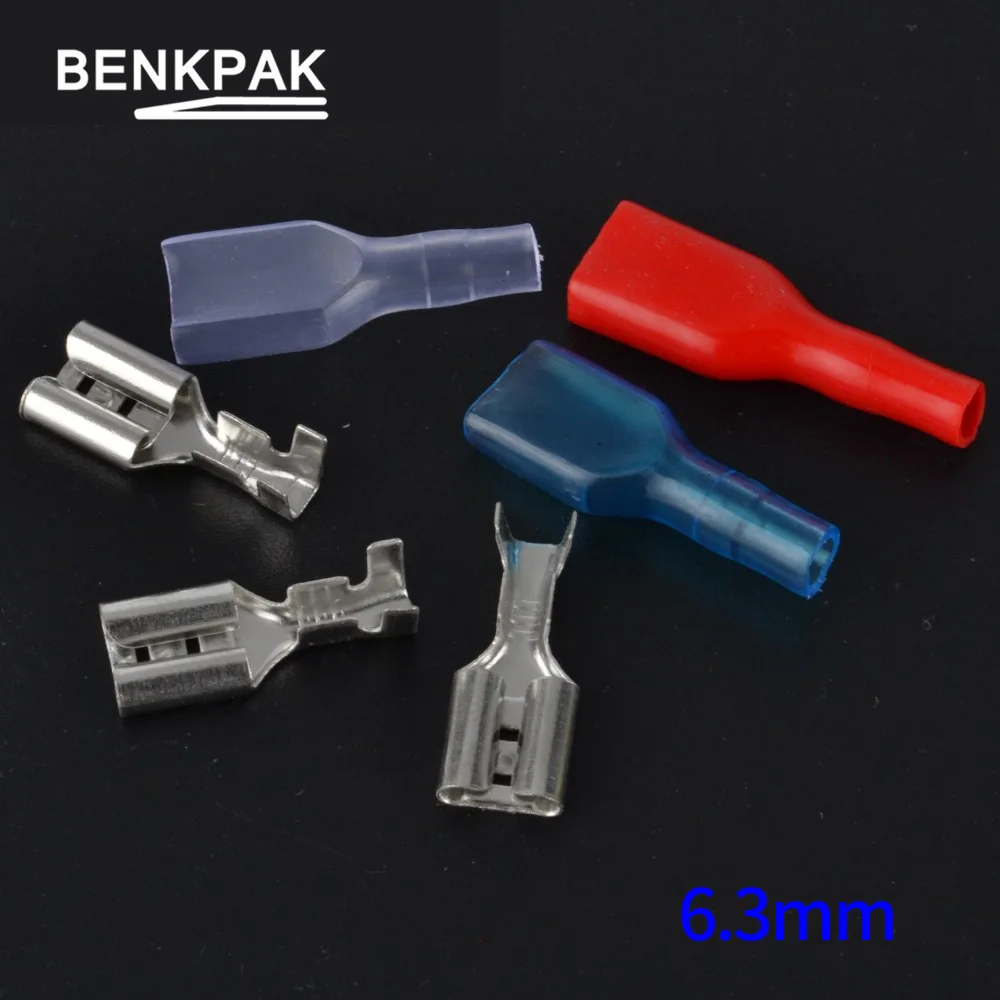 

100pcs 6.3mm Crimp Terminal 50 Female Spade Connector with 50 Case