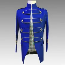 Горячая звезда с тем же кортом мужской костюм платье бар мужской гость Длинные Костюмы