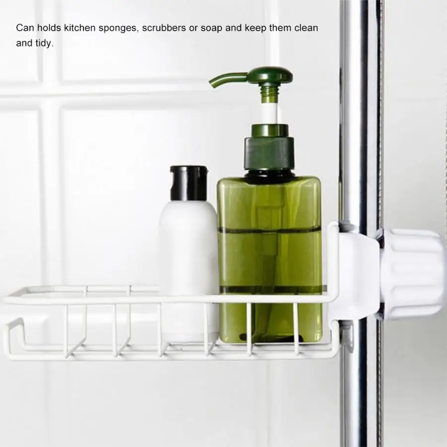 Kitchen Bathroom Faucet Rack Shower Storage Shelves Sink Caddy Organizer Drainer Shelf Soap Sponge Storage Rack Shampoo Holder