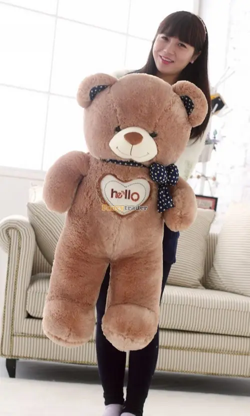 Fancytrader 2014 New Arrival Bear Toy 43'' / 110 cm Giant Hugging Hearting Plush Stuffed Bear Free Shipping 2 Colors FT90097