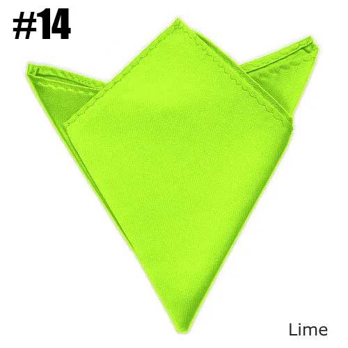 

(Lime) Gentlenmen Solid Pocket Squares Shinny uniform Suit Satin Handkerchief