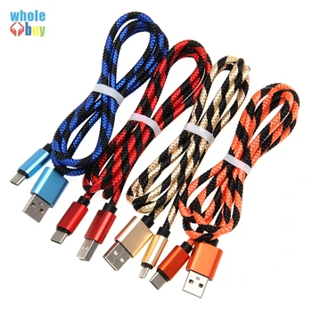 

Micro USB Cable Nylon Braided Fast Charging Mobile Phone USB Charger Cable for Samsung/Huawei type-c 8pin cords 50pcs/lot