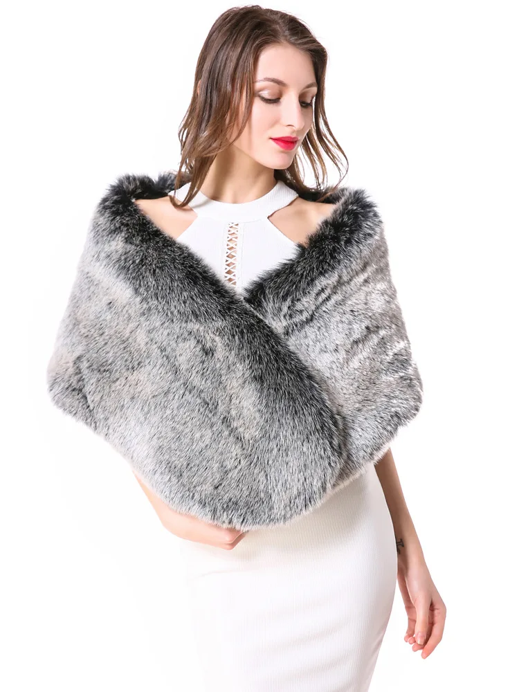 vintage faux fur shawl