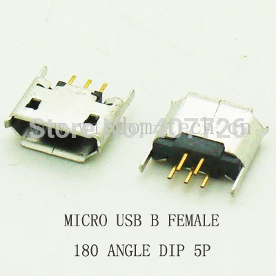 10 шт./лот B type female 180angel Micro USB разъем 5P прямой штекер для зарядки мобильного телефона