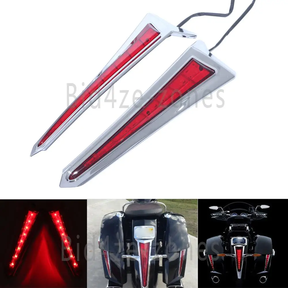 

Red Motorcycle Saddlebag Accent LED Light Side Panel Saddle bag Extensions For Victory Hard-Ball Cross Roads Country Motocross