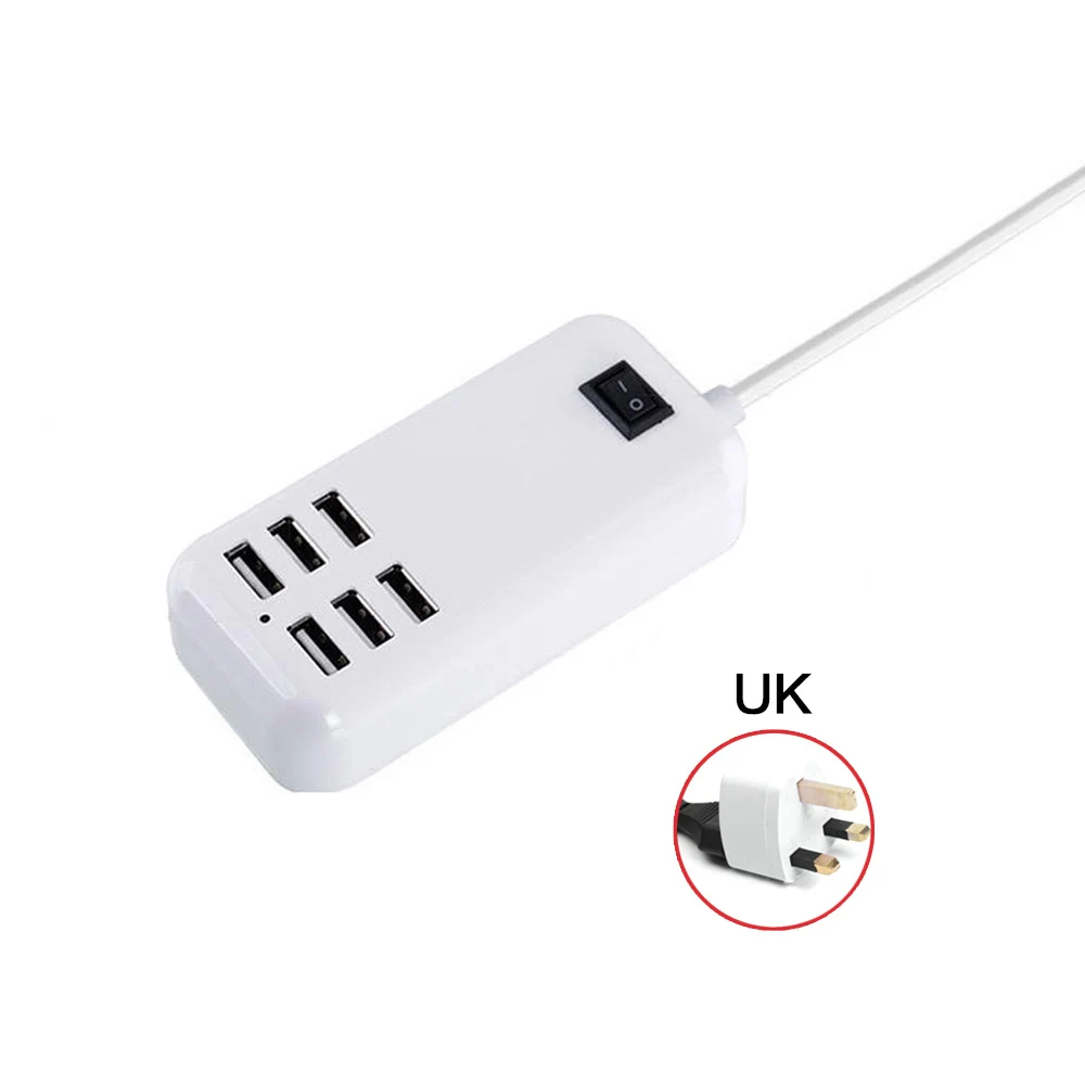 Универсальная usb-зарядка 20 Вт с 6 портами для Iphone 7/8/X/XS/XR/6/6s max для huawei mate/p 20 pro xiaomi 9 US/EU/UK Plug быстрое зарядное устройство