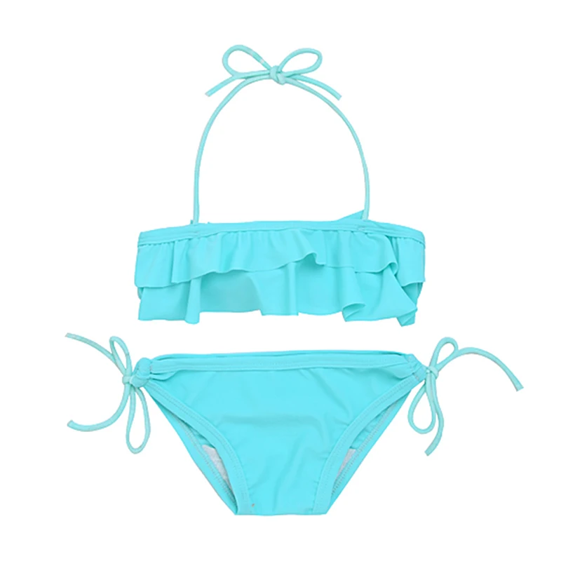 New Fashion Blue Kids Baby Girls Swimwear Tankini Bikini Set Swimwear ...