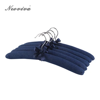 

Neoviva Durable Denim Coat Hanger Set for Men, Pack of 5, Solid Indigo Blue Hangers for Clothes Soft Sponge Hangers for Home Set