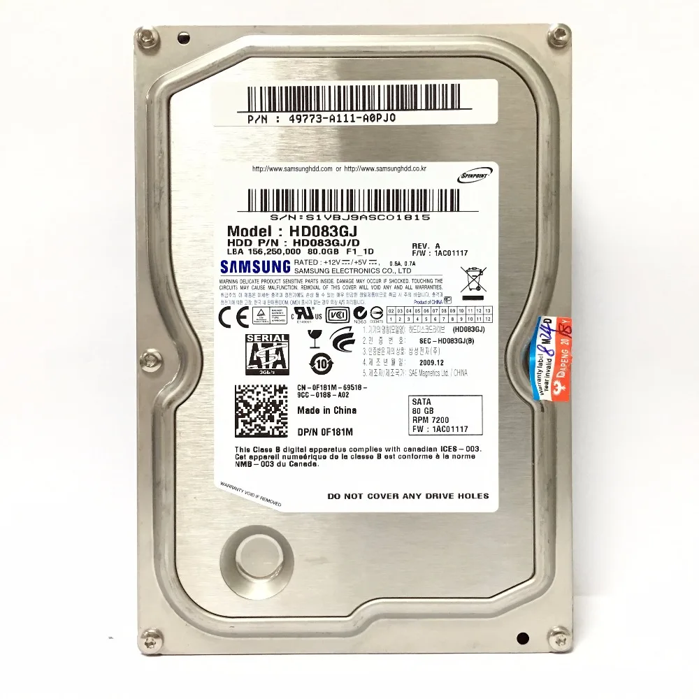 Внутренний жесткий диск SAMSUNG для ПК 3 5 внутренний HDD настольного компьютера 80 ГБ 160