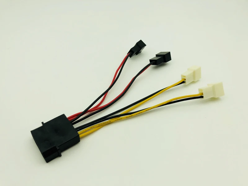 5 шт. 4Pin Molex на четыре 3 pin Кабель питания Компьютерный Вентилятор кабель адаптер