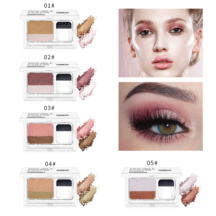 

Lazy Double Color Eye Shadow Palette Eyeshadow Makeup Pigments Eye Shadow Maquiagem Waterproof Glitter Shimmer Korea Cosmetics