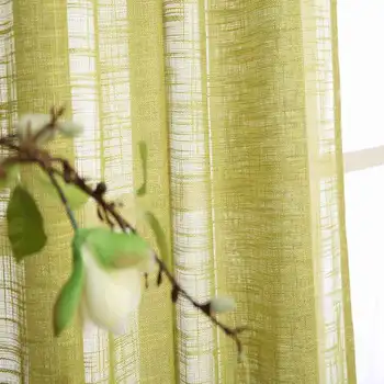 

1pcs Window Tulle Curtains Yarn and Cotton Rod Pocket Blind Drapes Panel for Living Room Kitchen Bedroom Door Solid Color Sheer