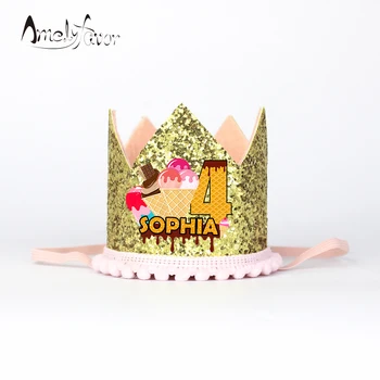 

Icecream Theme Birthday Hat Crown Birthday Party Decorations Crown Celebration Party Supplies Photo Shoots Custom-Made