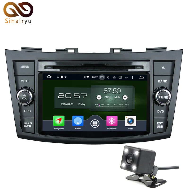 Sinairyu 7 Steering Wheel 2Din Car DVD Player Android 6 0 For Suzuki Swift font b