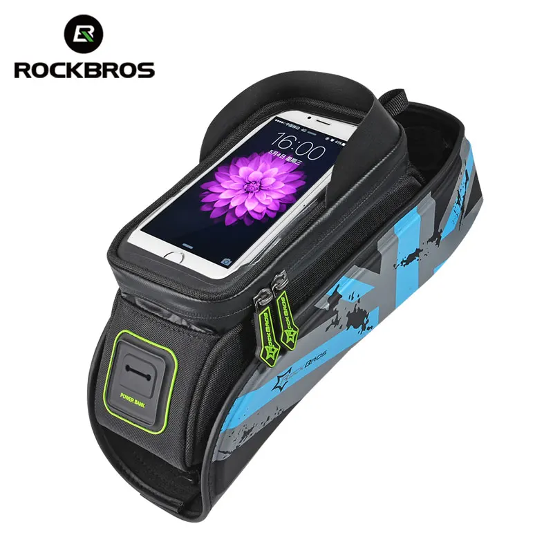 

ROCKBROS MTB Road Bicycle Bag Bike Bags Touch Screen Bicycle Top Front Tube Frame Saddle Bags For 5.8/6.0 Cell Phone Cases