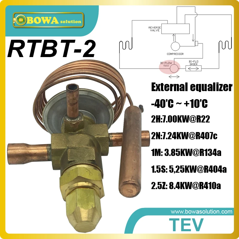 

RTBT-2 bi-flow expansion valve with ODF connection tube for constant temperature equipements or oil temperature machine