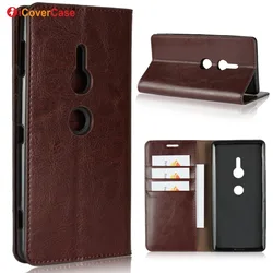 На Алиэкспресс купить чехол для смартфона luxury real genuine leather wallet case for sony xperia xz2 premium flip cover card slot stand protect case for xz2 compact