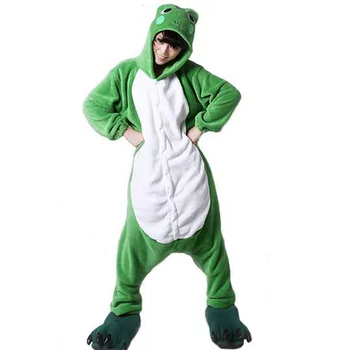 

Frog Adult Men Women Pajama Set Cartoon Pajamas Animal Halloween Custome Flannel Fleece Sleepwear