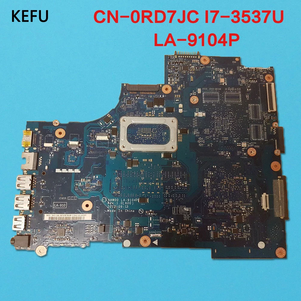 Материнская плата KEFU для ноутбука Dell Inspiron 3521 5521 RD7JC CN 0RD7JC VAW00 LA 9104P DDR3L|Материнские