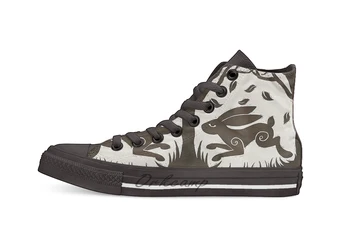 

Leaping Hare in Autumn Casual High Top Canvas shoes sneakers For Drop shipping