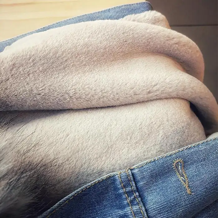 Джинсовая куртка женская зимняя джинсовая короткая куртка женская теплая куртка из искусственного меха бархатная пушистая верхняя одежда с капюшоном Повседневная джинсовая куртка