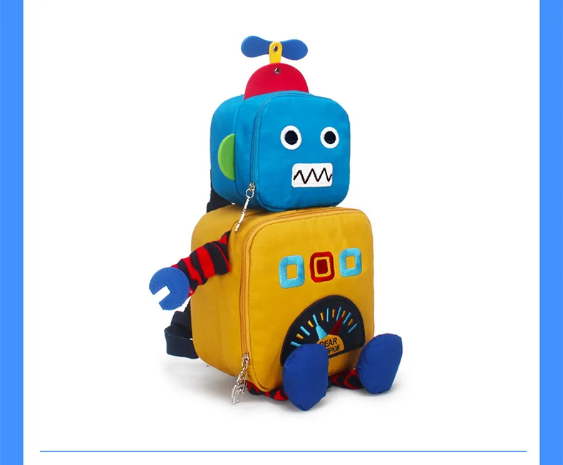 Детская сумка для малышей, рюкзак с защитой от потери, мультяшная машинка, робот, игрушки, сумка, водонепроницаемая хлопковая ткань, хорошая сумка для детей, новые детские сумки