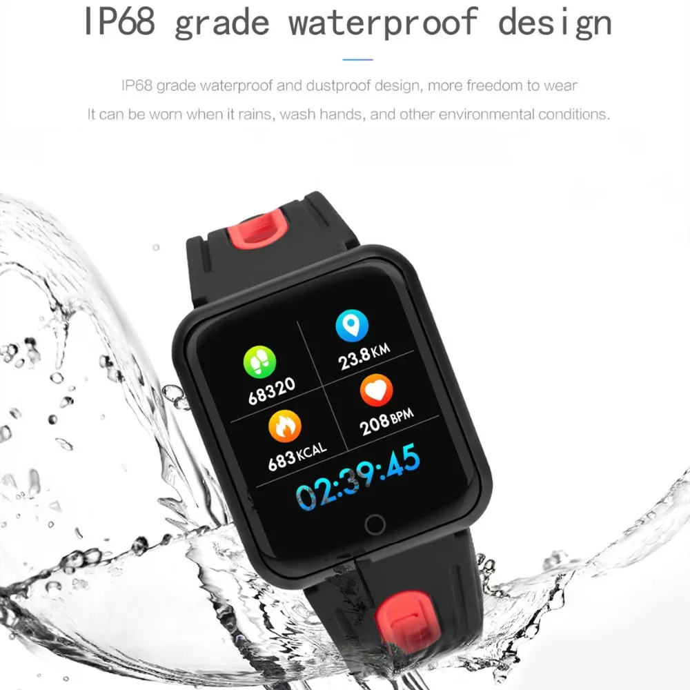 IP68 Водонепроницаемый P68 fintness браслет профессиональные спортивные Смарт часы для
