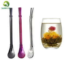 3 шт./лот чай из нержавеющей стали Yerba mate соломинки моющиеся бомбилья из тыквы для чая многоразовые питьевые соломинки фильтрованная ложка для заварки чая