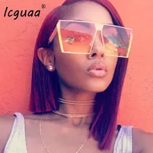 Ретро Женские Модные негабаритных градиент цвета винтажные Квадратные Солнцезащитные очки затемнённые очки Oculos de sol feminino солнцезащитные очки UV400