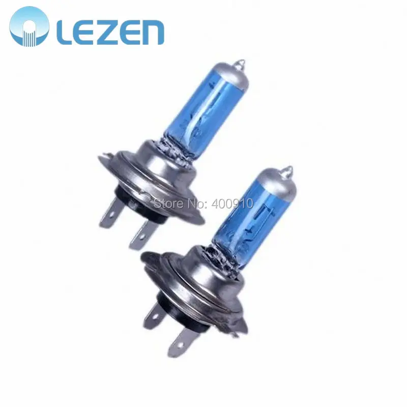 LEZEN 2x Car H7 Halogen Xenon Light Bulbs PX26D Low Beam Super White 5000K - 6000K 12V 55W