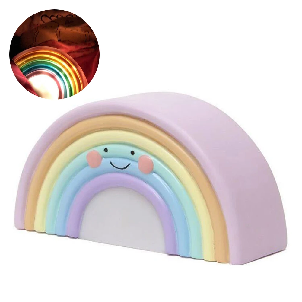 

Night Light Colorful LED Projector Lamp Eco-friendly Christmas Rainbow Shaped Children Toy Baby Kids Romantic Holiday Sleeping