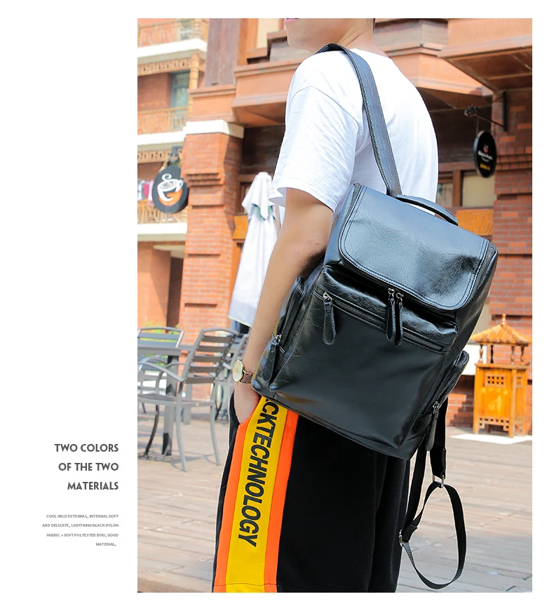 FEIDIKABOLO мужской рюкзак Водонепроницаемый рюкзак для ноутбука из искусственной кожи дорожная сумка повседневная школьная Сумка подростковая кожаная сумка для книг mochila Man
