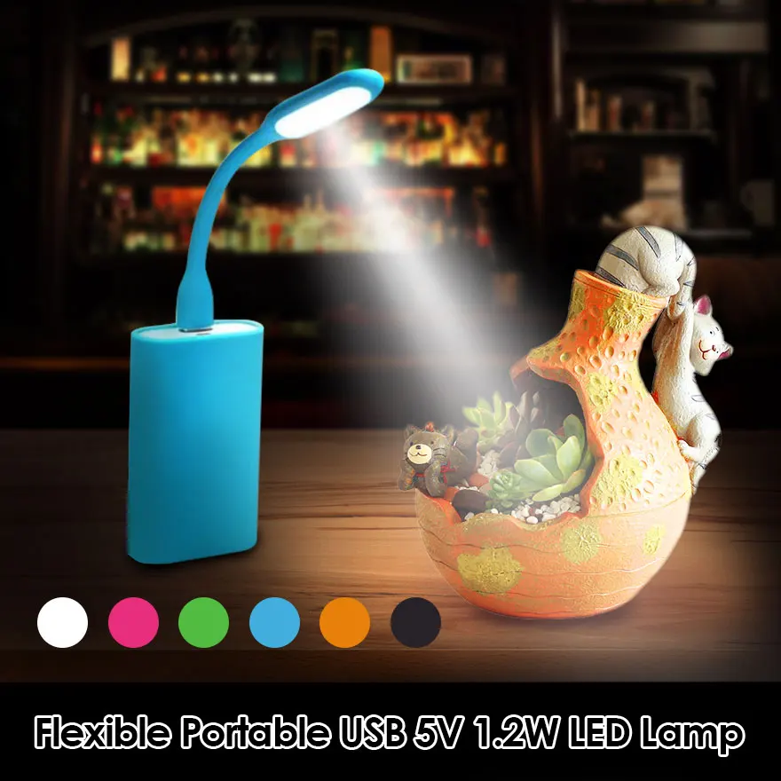 

Flexible Portable USB 5V 1.2W LED Lamp For Xiaomi Power bank Computer Notebook Mini USB table lights Protect Eye Lights Gadget