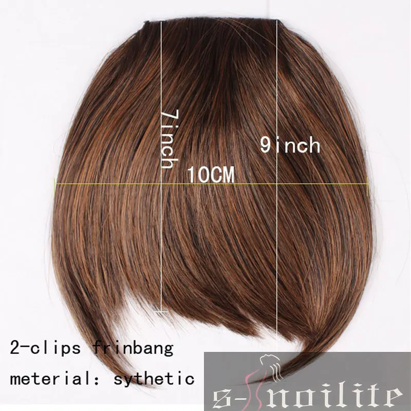 Short Front Neat Bangs Clip In Bang Fringe Hair Extensions