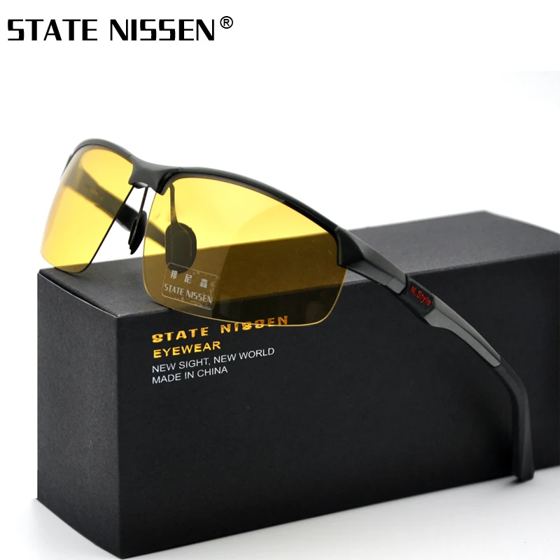 STATE NISSEN 2018 новые мужские очки для водителей ночного видения очки антибликовые солнцезащитные очки поляризованные солнцезащитные очки для
