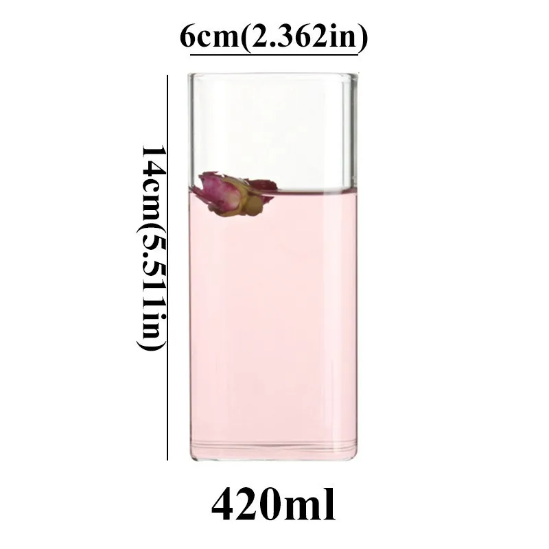 Уникальные квадратные стеклянные молочные кружки термостойкие кофейные чайные кружки Xicaras для дома посуда для напитков сок пиво Caneca кухня боросилика - Цвет: 420mlC203square