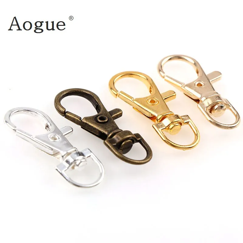 38mm Silver Tone Lobster Trigger Swivel Clasps Split Keyring Hook Key Fob Ring